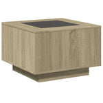 ZNTS Coffee Table with LED Sonoma Oak 60x60x40 cm Engineered Wood 847569