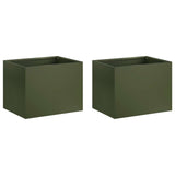 Garden Planter 2 pcs Olive Green 40 x 30 x 30 cm 8005197
