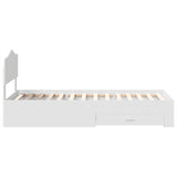 Bed Frame with Headboard White 70 x 190 cm Engineered Wood 3413256