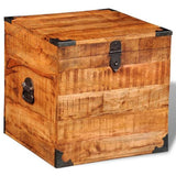 Storage Chest Cubic Rough Mango Wood 241636