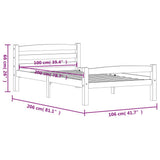 Bed Frame Honey brown Solid pinewood, plywood Single Bed Frame 322076