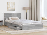 Storage Bed Grey Sonoma 100 x 200 cm Engineered Wood 3410831