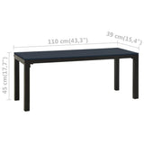 Garden Bench Black Steel Garden Bench Rectangular Vintage 317141