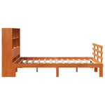 ZNTS Bookcase Bed without Mattress Wax Brown 140x190cm Solid Wood Pine 3322771