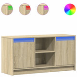 TV Cabinet with LED Sonoma Oak 100x34x50 cm Engineered Wood 852189