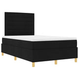 Box Spring Bed with Headboard Black 120 x 190 cm Fabric 3339527