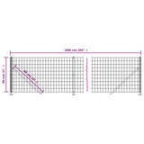 ZNTS Wire Mesh Fence with Flange Green 0.8x10 m 154160