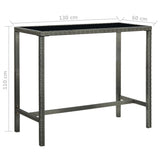 5 Piece Garden Bar Set with Cushions Poly Rattan Grey 3095418
