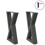 Coffee Table Legs 2 pcs Anthracite 38x cm Steel 4012702