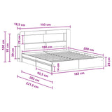 Bed Frame with Storage Grey Sonoma 180 x 200 cm Engineered Wood 3433686