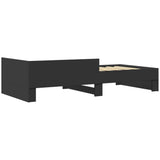 Bed Frame without Mattress Black 75x190 cm Small Single Engineered Wood 849594