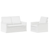 Sofa Set 2 pcs White Fabric 3433144