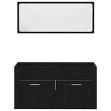 Bathroom Furniture Set 3 pcs Black Oak Engineered Wood 3334339
