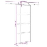 Sliding Door with Hardware Set 90x205 cm Tempered Glass and Aluminium 3333035