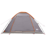 Camping Tent Grey and Orange 6-Person Polyester and Steel 42028654