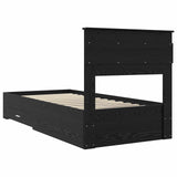 Bed Frame with Headboard Black Oak 100 x 200 cm Engineered Wood 3410020
