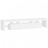 TV Cabinet with LED Lights White 200x36.5x40 cm 3152810