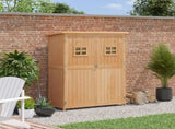 Wooden Garden Shed with Two Windows, Tool Storage Cabinet, Outdoor Double Door Organizer 127.5L x T3398P314124