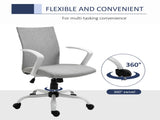 Office Chair Linen Swivel Computer Desk Chair Home Study Task Chair with Wheels, Arm, Adjustable T3398P328247
