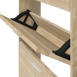 Shoe Cabinet Oak 59x17x150 cm Engineered Wood 342519