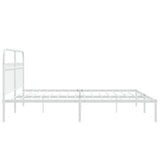 Metal Bed Frame without Mattress with Headboard White 183x203cm 376653