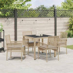 Garden Dining Set 5 pcs Beige Poly rattan 3334880