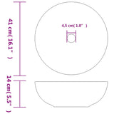 Countertop Basin Black and Red Round 41x14 cm Ceramic 155051