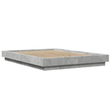 Bed Frame with LED Lights without Mattress Concrete Grey 140x190cm 3281129