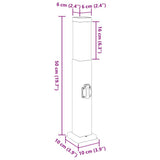 Bollard Lights with Outlet 3 pcs 50 cm Black IP44 4006084