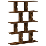 Wall Cube Shelf 12 Compartments Smoked Oak Engineered Wood 860017