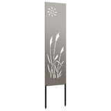 Garden Privacy Screen Rusty 32 x 140 cm Weathering steel 876209