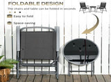 Three-Piece Garden Seat Set, with Glass-Top Table - Black T3398P317768