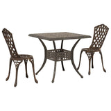 Garden Table Set 3 pcs Bronze Cast Aluminium 3334748