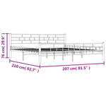 ZNTS Bed Frame without Mattress Black Steel 200x200 cm 285281
