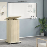 Lectern with Wheels & Drawer Sonoma Oak 55x55x107 cm Engineered Wood 848026