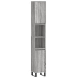 Bathroom Cabinet Grey Sonoma 30x30x190 cm Engineered Wood 831546