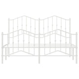 Metal Bed Frame without Mattress with Footboard White 140x190cm 373856