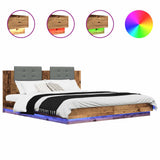 Bed Frame with Headboard Old Wood 180 x 200 cm Engineered Wood 3416334