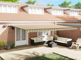 Retractable Awning Green and yellow 500 x 350 cm Fabric 3331578