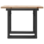 ZNTS Coffee Table O-Frame 40x40x35 cm Solid Wood Pine and Steel 3282658