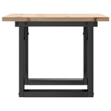 ZNTS Coffee Table O-Frame 40x40x35 cm Solid Wood Pine and Steel 3282658