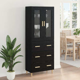Highboard with Drawer Black Oak 69.5 x 34 x 180 cm 3416227