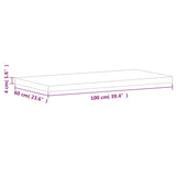 Table Top 100x60x4 cm Rectangular Solid Wood Beech 3188900