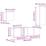 TV Cabinet Wall-mounted 4 pcs Artisan Oak Engineered Wood 3402765