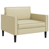 XL Armchair Cream Faux Leather 42043518