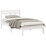 Bed Frame White 75 x 190 cm Solid Pine Wood 872357