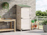 Garden Shed with Roof White 59.5 x 56 x 176.5 cm Solid Fir Wood 42033445