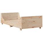 ZNTS Bookcase Bed without Mattress 100x200 cm Solid Wood 3323812