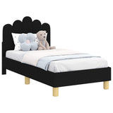 Toddler Bed Frame with Headboard Black 70 x 140 cm Fabric 42011041