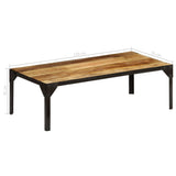 Coffee Table Solid Rough Mango Wood and Steel 110 cm 246631